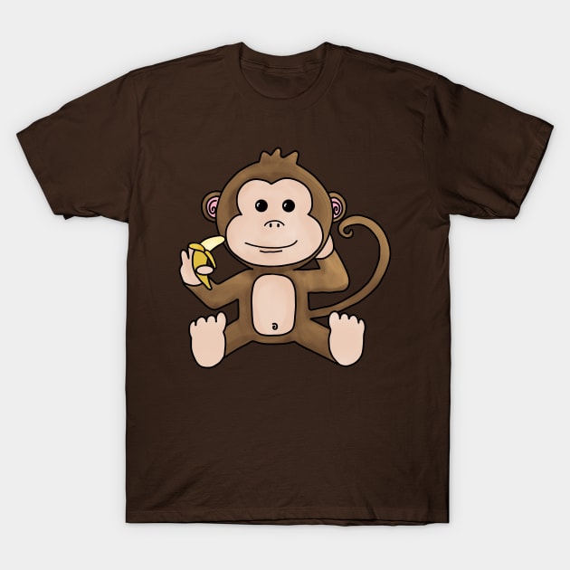 Cheeky Monkey Having a Banana T-Shirt by Slightly Unhinged